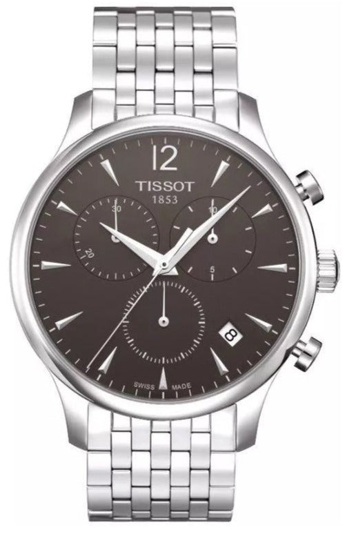 Tissot T Classic Tradition Chronograph Black Dial Silver Steel Strap Watch For Men - T063.617.11.057.00 Buy Now By Tissot