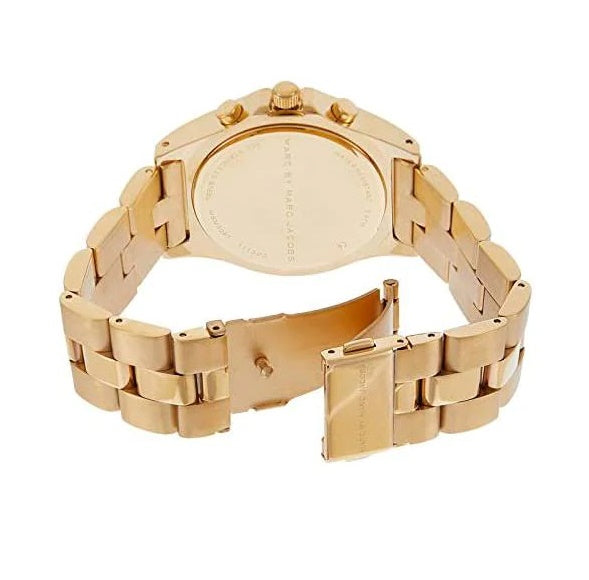 Marc Jacobs Blade Chronograph White Dial Gold Steel Strap Watch for Women - MBM3081 Buy Now By Marc Jacobs