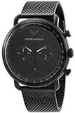 Emporio Armani Aviator Chronograph Black Dial Black Mesh Bracelet Watch For Men - AR11264 Buy Now By Emporio Armani