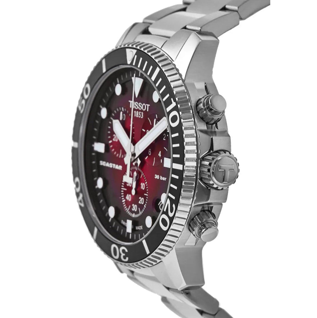 Tissot Seastar 1000 Chronograph Red Dial Silver Steel Strap Watch For Men - T120.417.11.421.00 Buy Now By Tissot