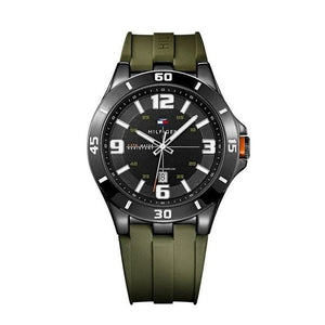 Tommy Hilfiger Drew Black Dial Green Rubber Strap Watch for Men - 1791065 Buy Now By Tommy Hilfiger