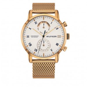 Tommy Hilfiger Kane White Dial Gold Mesh Bracelet Watch for Men - 1710403 Buy Now By Tommy Hilfiger