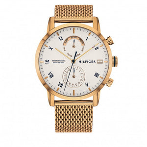 Tommy Hilfiger Kane White Dial Gold Mesh Bracelet Watch for Men - 1710403 Buy Now By Tommy Hilfiger