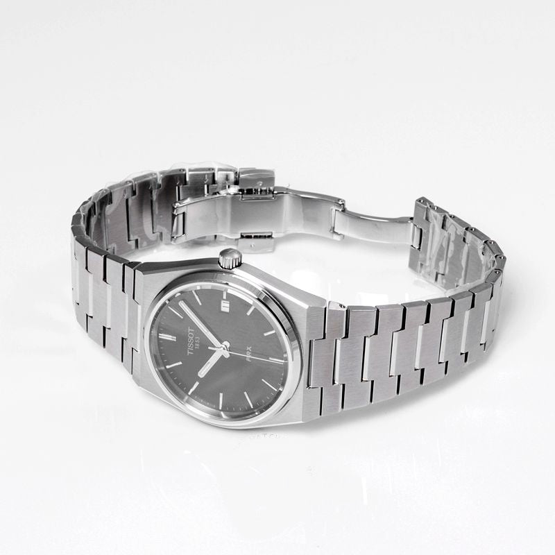 Tissot PRX Quartz Black Dial Silver Steel Strap Watch For Men - T137.410.11.051.00 Buy Now By Tissot