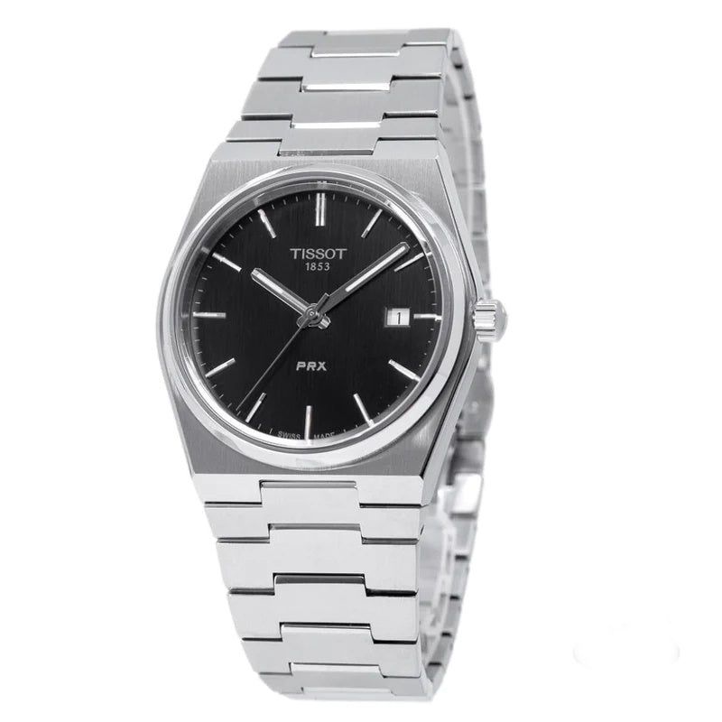 Tissot PRX Quartz Black Dial Silver Steel Strap Watch For Men - T137.410.11.051.00 Buy Now By Tissot