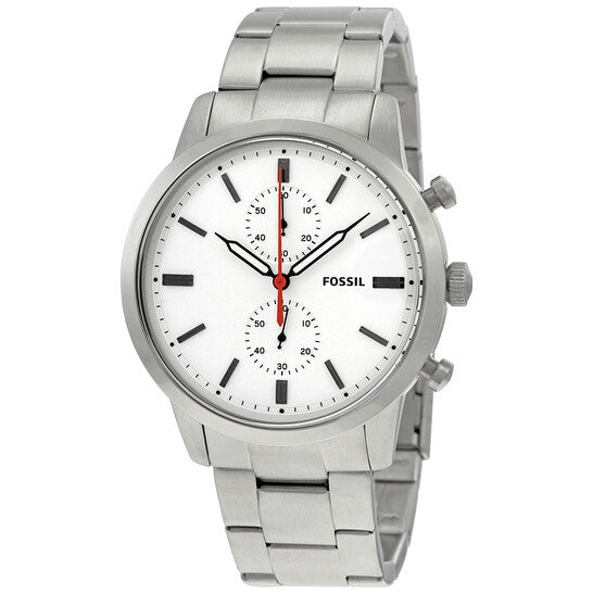 Fossil Townsman White Dial Silver Steel Strap Watch for Men - FS5346 Buy Now By Fossil