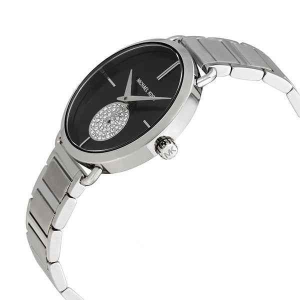 Michael Kors Portia Black Dial Silver Steel Strap Watch for Women - MK3638 Buy Now By Michael Kors