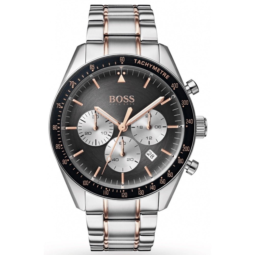 Hugo Boss Trophy Chronograph Grey Dial Silver Steel Strap Watch for Men - 1513634 Buy Now By Hugo Boss