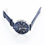 Fossil Grant Chronograph Blue Dial Blue Leather Strap Watch for Men - FS5373 Buy Now By Fossil