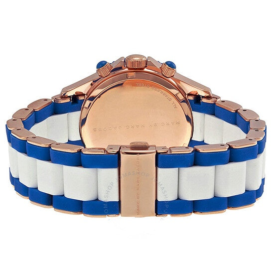 Marc Jacobs Rock Chronograph White Dial Two Tone Silicone Strap Watch for Women - MBM2594 Buy Now By Marc Jacobs