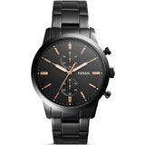 Fossil Townsman Chronograph Black Dial Black Steel Strap Watch for Men - FS5379 Buy Now By Fossil