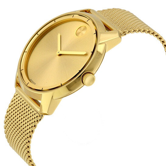 Movado Bold Gold Dial Gold Mesh Bracelet Watch For Men - 3600373 Buy Now By Movado