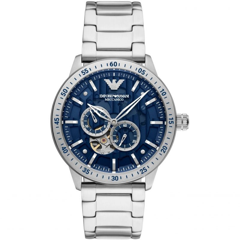 Emporio Armani Mario Chronograph Automatic Blue Dial Silver Steel Strap Watch For Men - AR60052 Buy Now By Emporio Armani