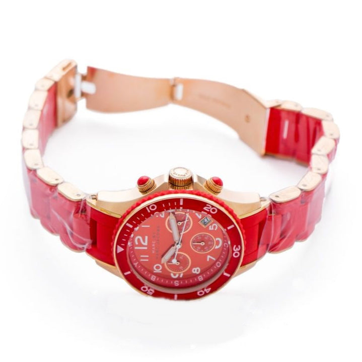 Marc Jacobs Rock Chronograph Red Dial Red Silicone Strap Watch for Women - MBM2577 Buy Now By Marc Jacobs