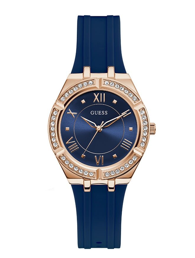 Guess Cosmo Diamonds Blue Blue Dial Blue Silicone Strap Watch for Women - GW0034L4 Buy Now By Guess