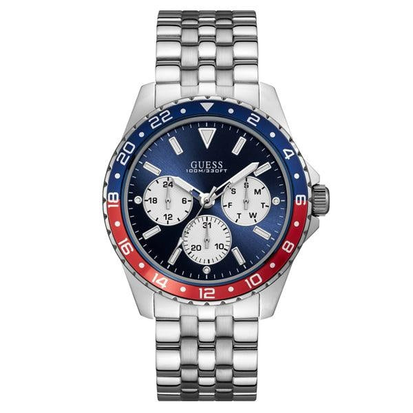 Guess Odyssey Multifunction Blue Dial Silver Steel Strap Watch For Men - W1107G2 Buy Now By Guess