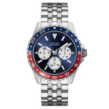 Guess Odyssey Multifunction Blue Dial Silver Steel Strap Watch For Men - W1107G2 Buy Now By Guess