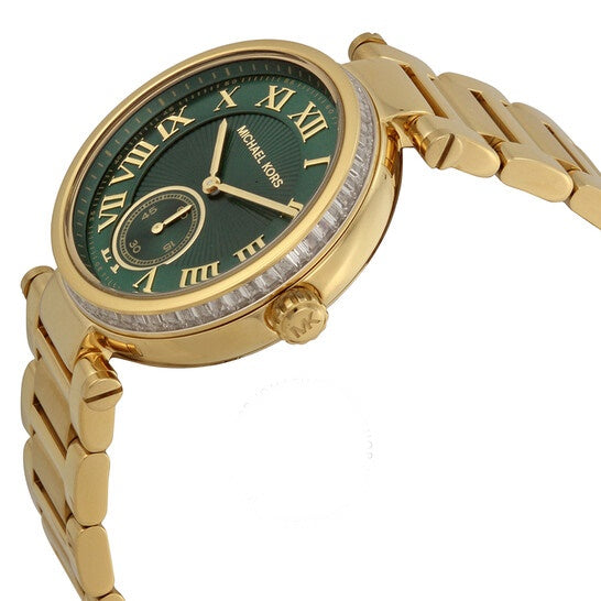 Michael Kors Skylar Green Dial Gold Steel Strap Watch for Women - MK6065 Buy Now By Michael Kors