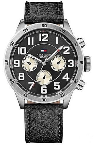 Tommy Hilfiger Sport Chronograph Black Dial Black Leather Strap Watch for Men - 1791050 Buy Now By Tommy Hilfiger