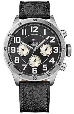 Tommy Hilfiger Sport Chronograph Black Dial Black Leather Strap Watch for Men - 1791050 Buy Now By Tommy Hilfiger