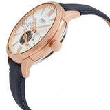 Fossil Townsman Automatic White Dial Navy Blue Leather Strap Watch for Men - ME3171 Buy Now By Fossil