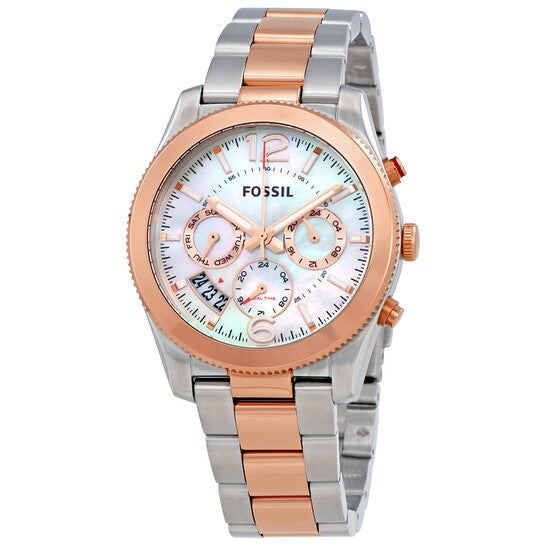 Fossil Perfect Boyfriend Mother of Pearl Dial Two Tone Steel Strap Watch for Women - ES4135 Buy Now By Fossil