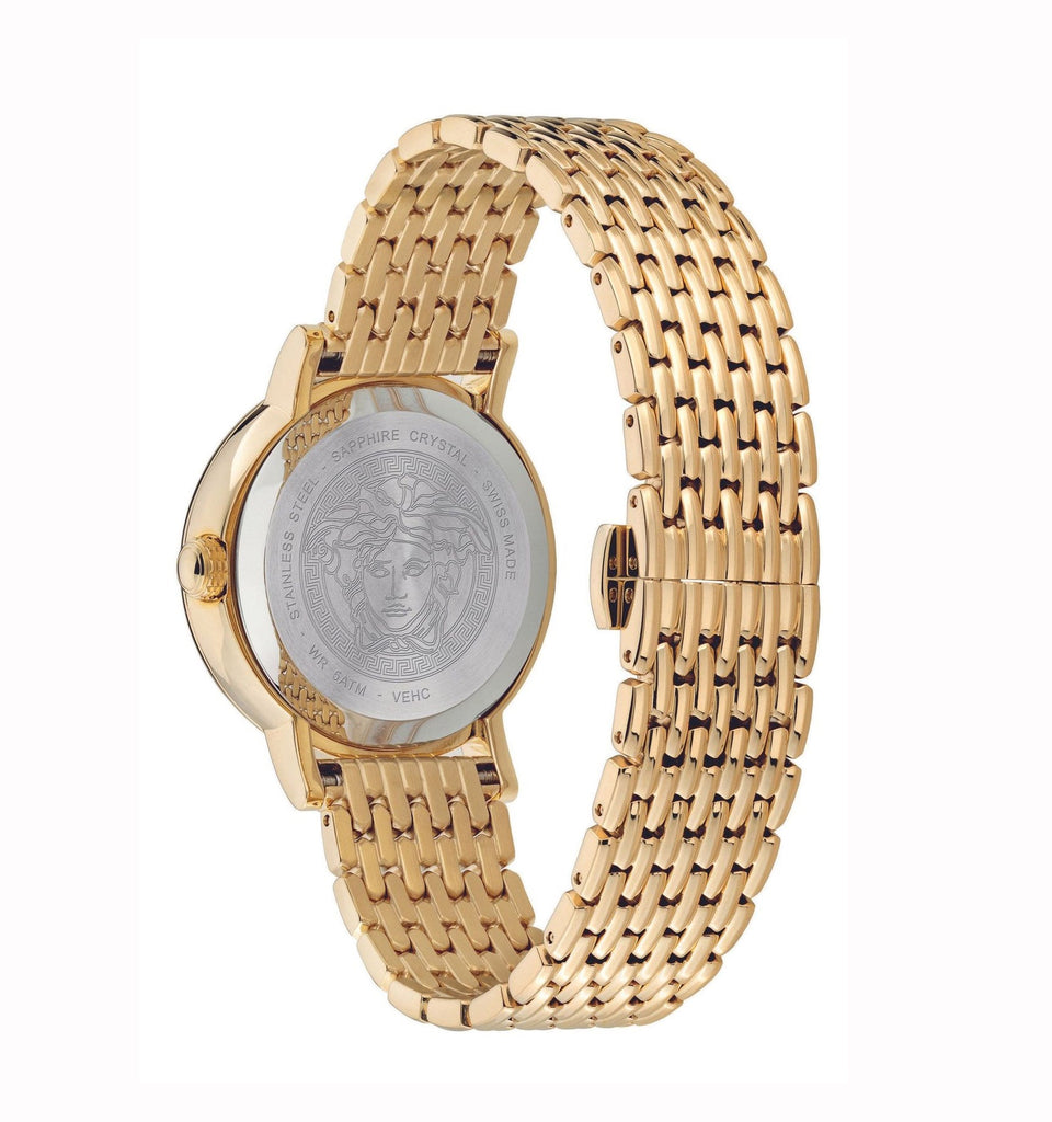 Versace Virtus Quartz Black Dial Gold Steel Strap Watch for Women - VEHC00619 Buy Now By Versace