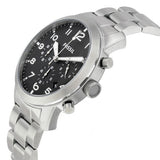 Fossil Pilot Chronograph Black Dial Silver Steel Strap Watch for Men - FS5141 Buy Now By Fossil
