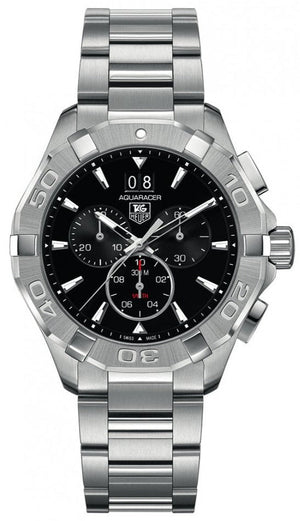 Tag Heuer Aquaracer Chronograph Black Dial Silver Steel Strap Watch for Men - CAY1110.BA0927 Buy Now By Tag Heuer