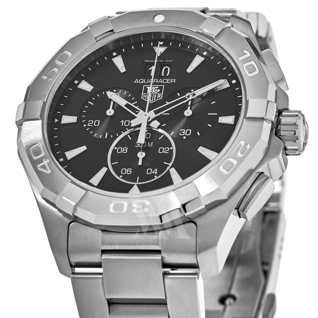 Tag Heuer Aquaracer Chronograph Black Dial Silver Steel Strap Watch for Men - CAY1110.BA0927 Buy Now By Tag Heuer