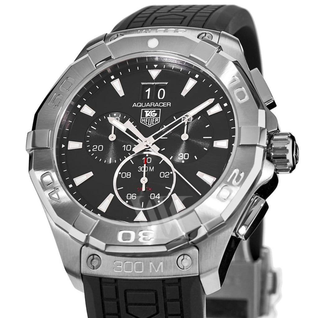 Tag Heuer Aquaracer Chronograph Black Dial Black Rubber Strap Watch for Men - CAY1110.FT6041 Buy Now By Tag Heuer