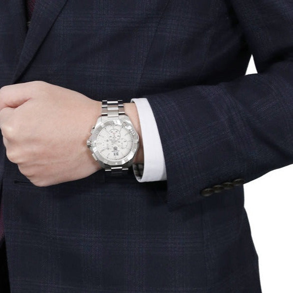 Tag Heuer Aquaracer White Dial Silver Steel Strap Watch for Men - CAY1111.BA0927 Buy Now By Tag Heuer
