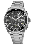 Tag Heuer Aquaracer Calibre 16 Day-Date Black Dial Silver Steel Strap Watch for Men - CAY211A.BA0927 Buy Now By Tag Heuer