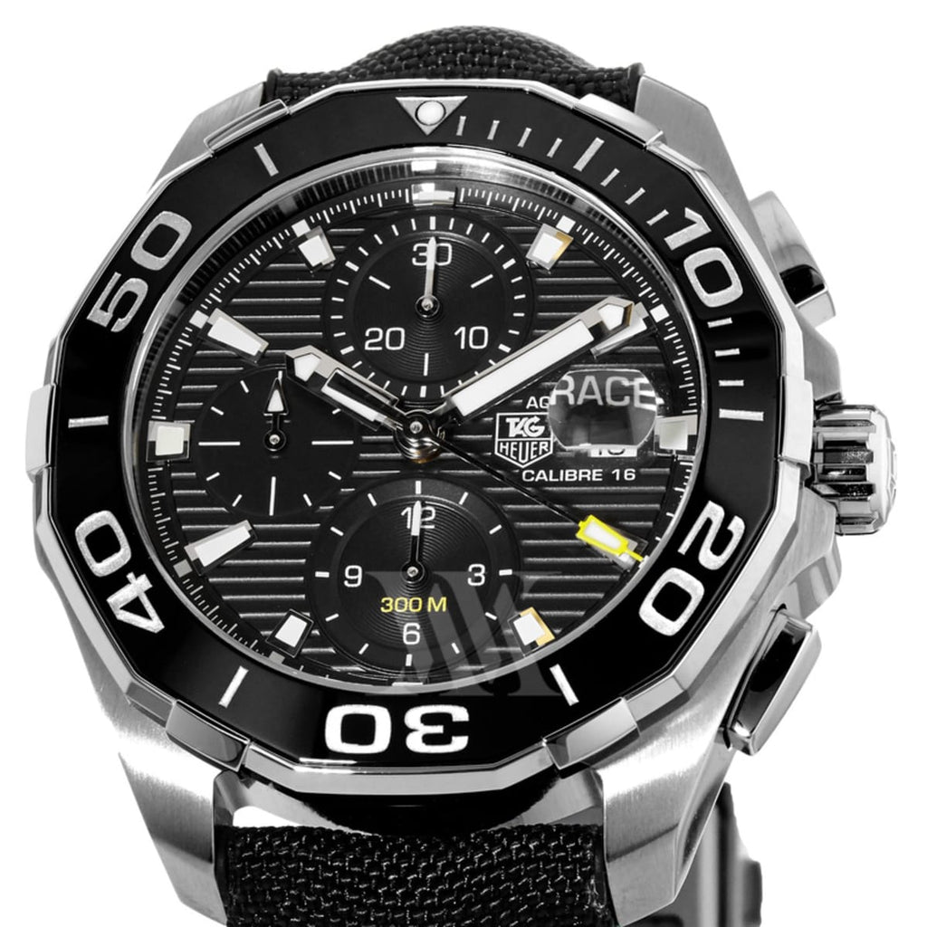 Tag Heuer Aquaracer Automatic Chronograph Black Dial Black Nylon Strap Watch for Men - CAY211A.FC6361 Buy Now By Tag Heuer