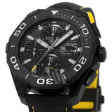 Tag Heuer Aquaracer Chronograph PVD Black Dial Black Nylon Strap Watch for Men - CAY218A.FC6361 Buy Now By Tag Heuer