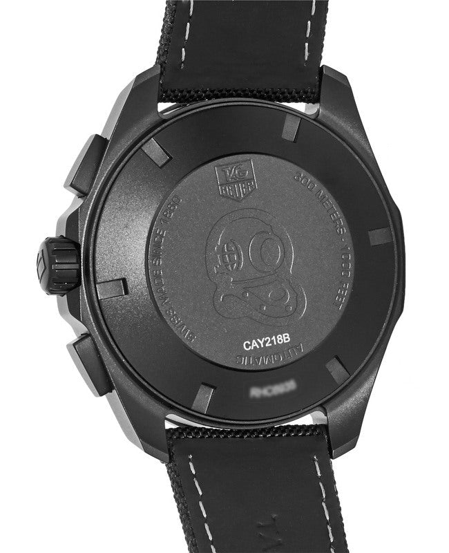 Tag Heuer Aquaracer Automatic Chronograph Special Edition Titanium Grey Dial Black Leather Strap Watch for Men - CAY218B.FC6370 Buy Now By Tag Heuer