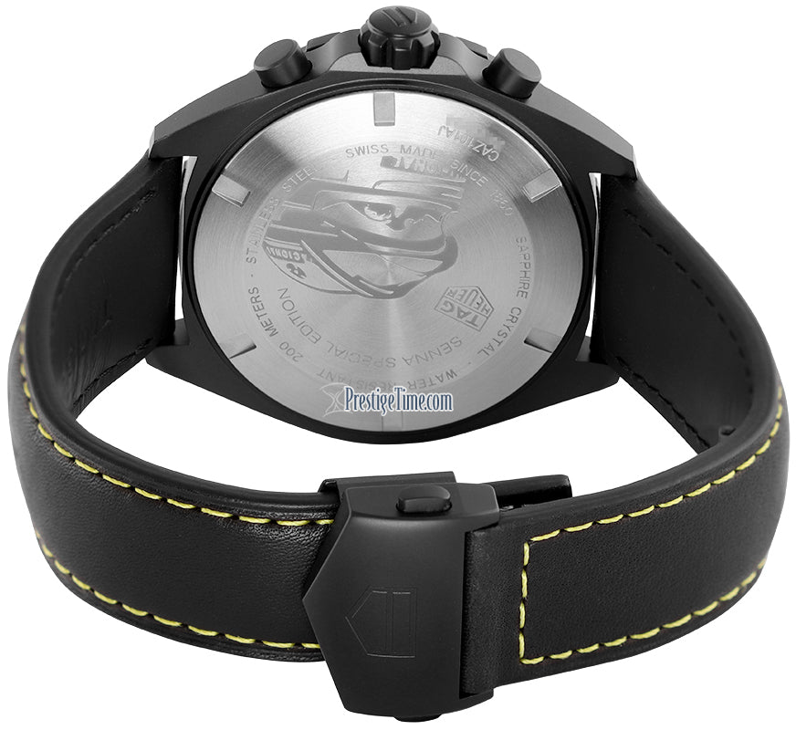 Tag Heuer Formula 1 Chronograph Senna Black Dial Black Leather Strap Watch for Men - CAZ101AJ.FC6487 Buy Now By Tag Heuer