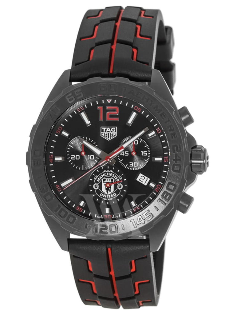 Tag Heuer Formula 1 Manchester United Limited Edition Black Dial Black & Red Rubber Strap Watch for Men - CAZ101J.FT8027 Buy Now By Tag Heuer