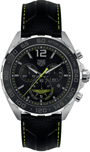 Tag Heuer Formula 1 Aston Martin Black Dial Black Leather Strap Watch for Men - CAZ101P.FC8245 Buy Now By Tag Heuer