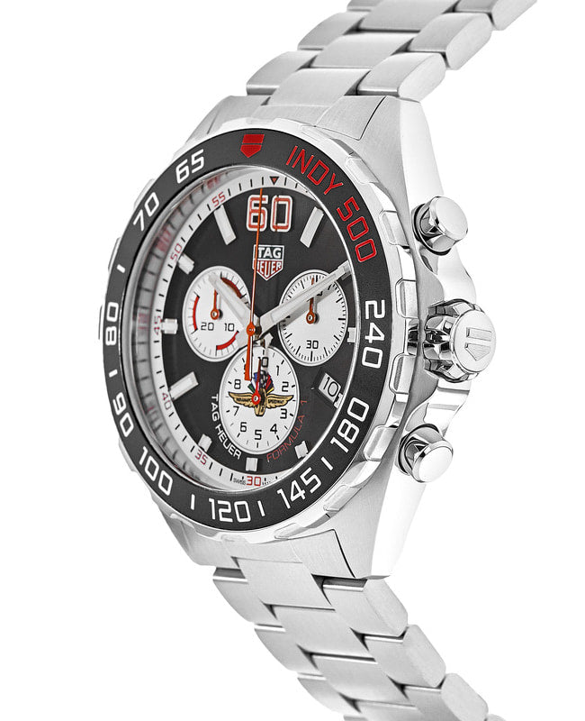 Tag Heuer Formula 1 Indy 500 Special Edition Black Dial Silver Steel Strap Watch for Men - CAZ101V.BA0842 Buy Now By Tag Heuer