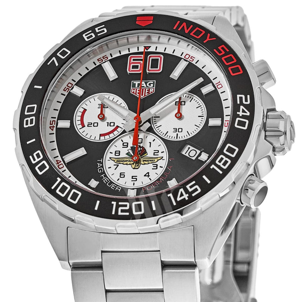 Tag Heuer Formula 1 Indy 500 Special Edition Black Dial Silver Steel Strap Watch for Men - CAZ101V.BA0842 Buy Now By Tag Heuer