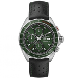 Tag Heuer Formula 1 Calibre 16 Automatic Chronograph Green Dial Black Leather Strap Watch for Men - CAZ2016.FC6473 Buy Now By Tag Heuer