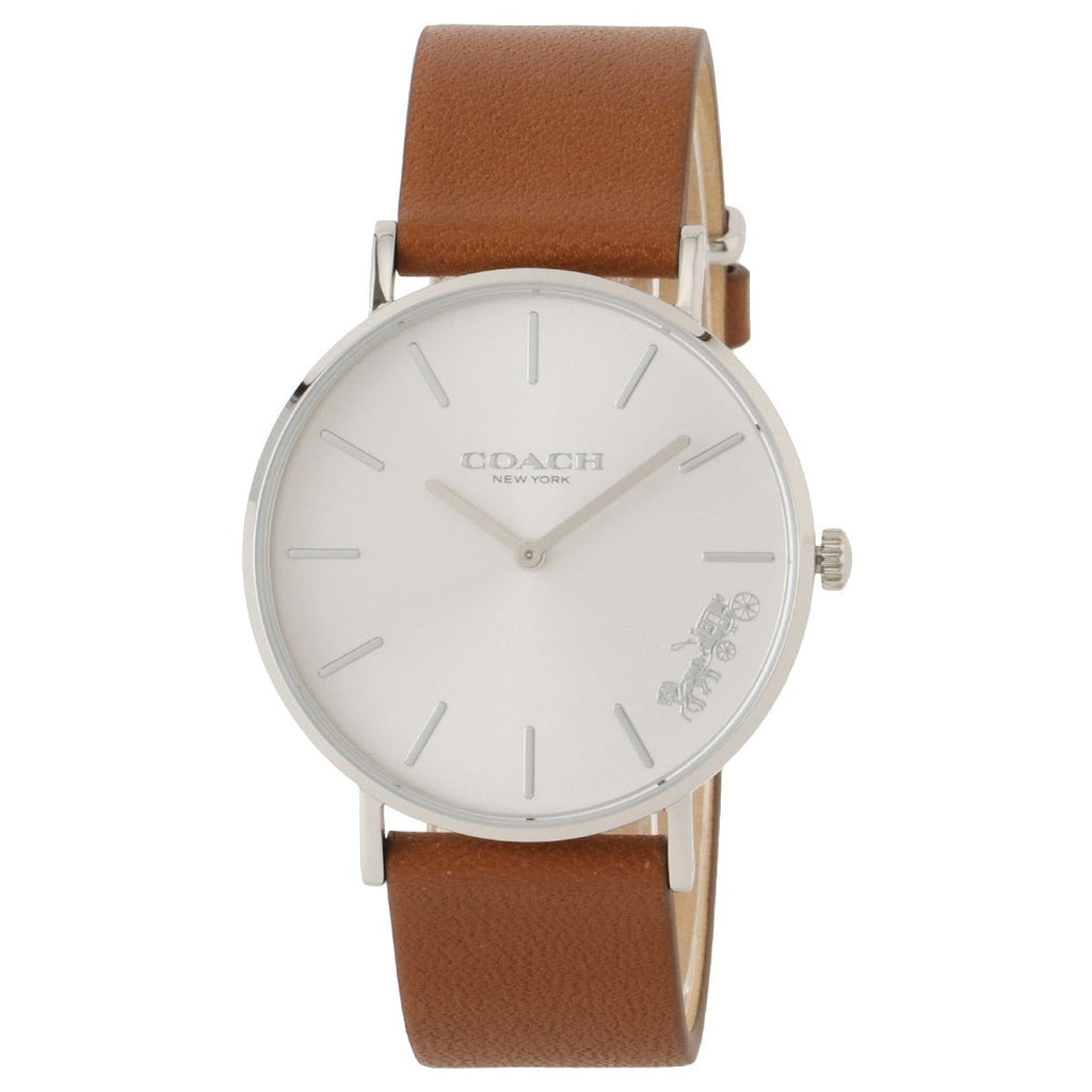 Coach Perry Silver Dial Brown Leather Strap Watch for Women - 14503120 Buy Now By Coach