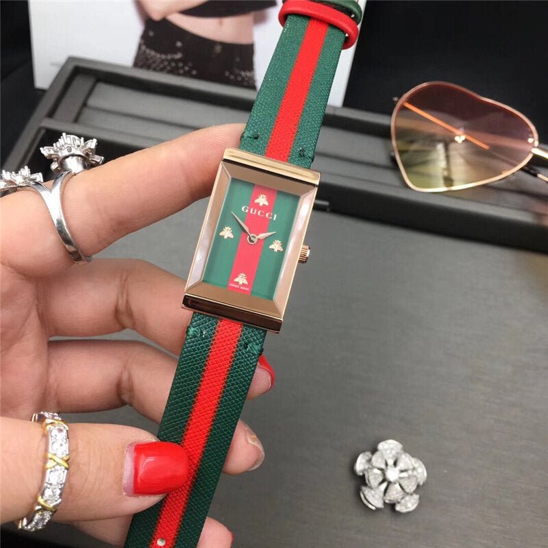 Gucci G-Frame Mother of Pearl Dial Two Tone Nylon Strap Watch For Women - YA147404 Buy Now By Gucci