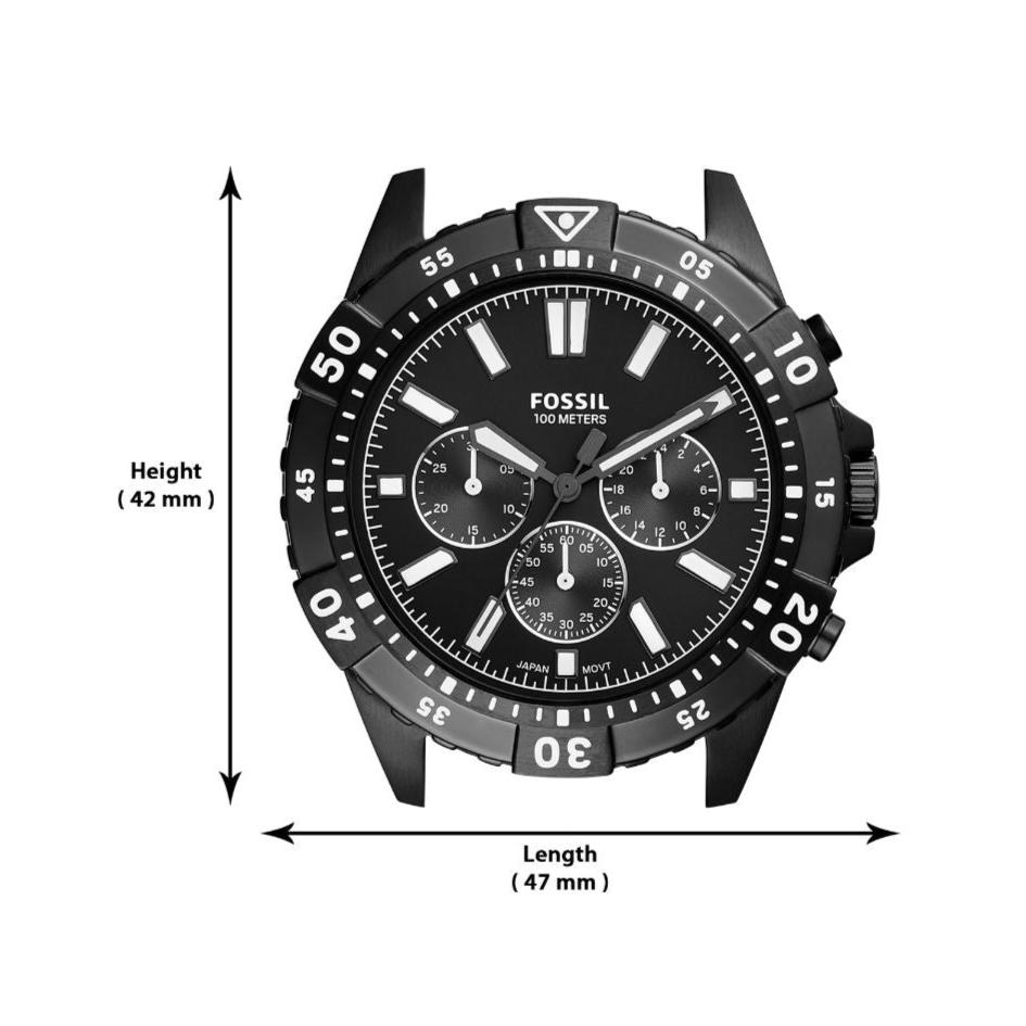 Fossil Garrett Chronograph Black Dial Black Steel Strap Watch for Men - FS5773 Buy Now By Fossil