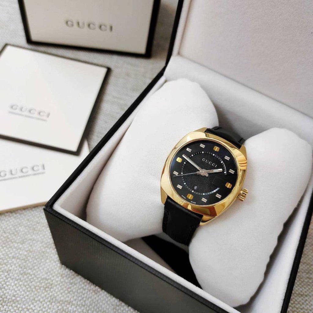 Gucci GG2570 Quartz Black Dial Black Leather Strap Watch For Women - YA142408 Buy Now By Gucci