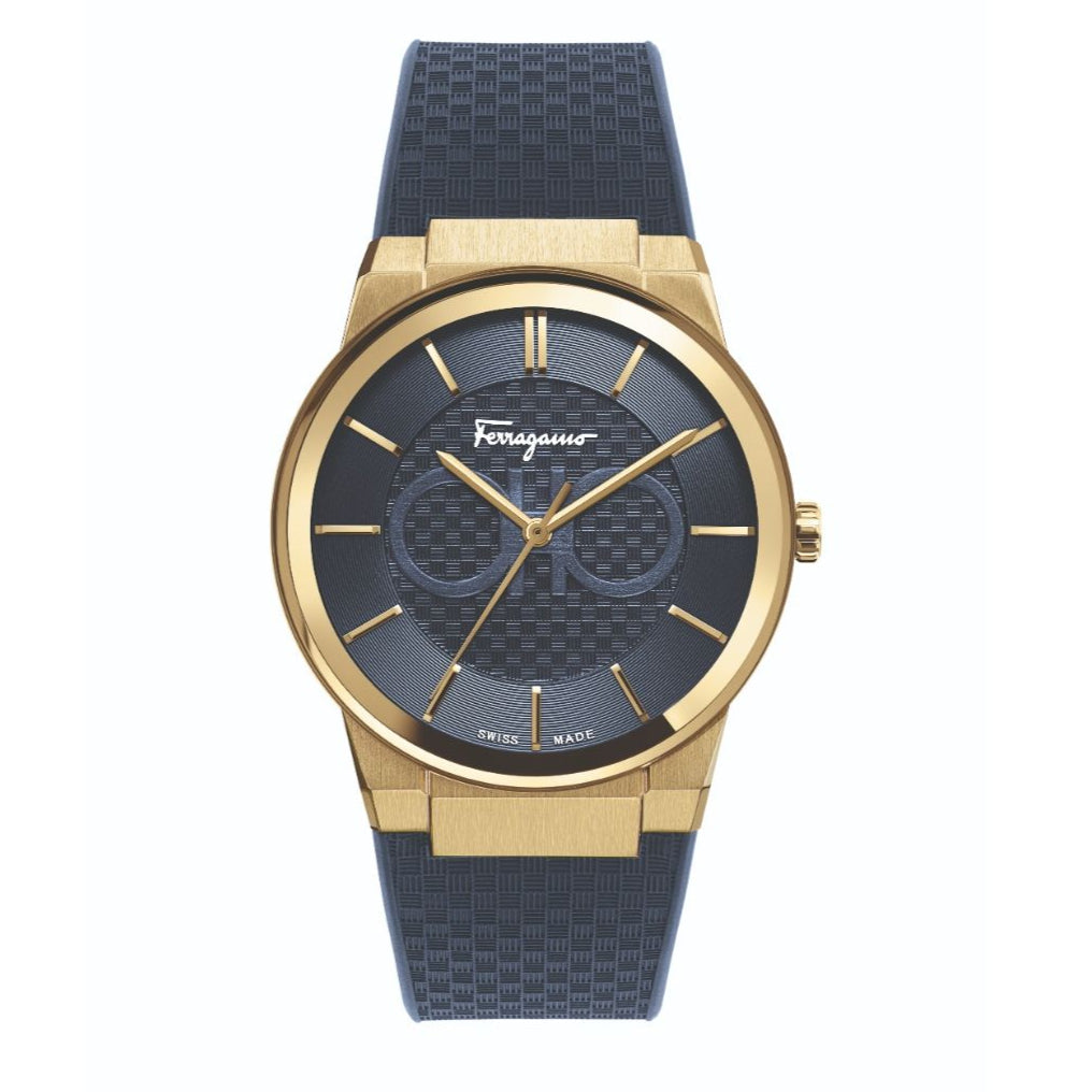 Salvatore Ferragamo Sapphire Blue Dial Blue Rubber Strap Watch for Men - SFHP00220 Buy Now By Salvatore Ferragamo