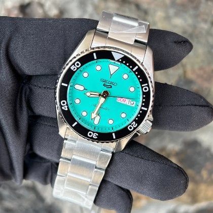 Seiko 5 Sports SKX Midi Automatic Teal Dial Silver Steel Strap Watch For Men - SRPK33K1 Buy Now By Seiko