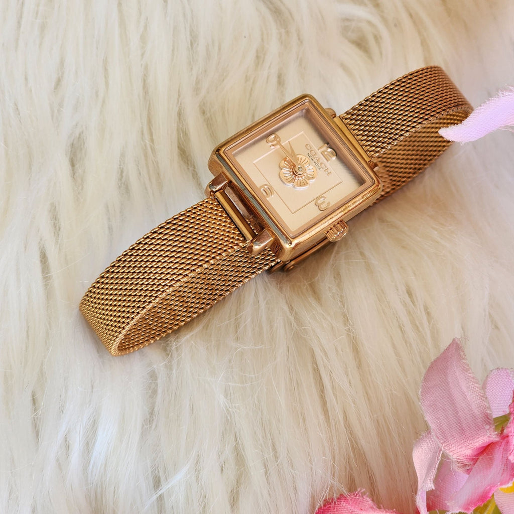 Coach Cass White Dial Rose Gold Mesh Bracelet Watch for Women - 14503698 Buy Now By Coach