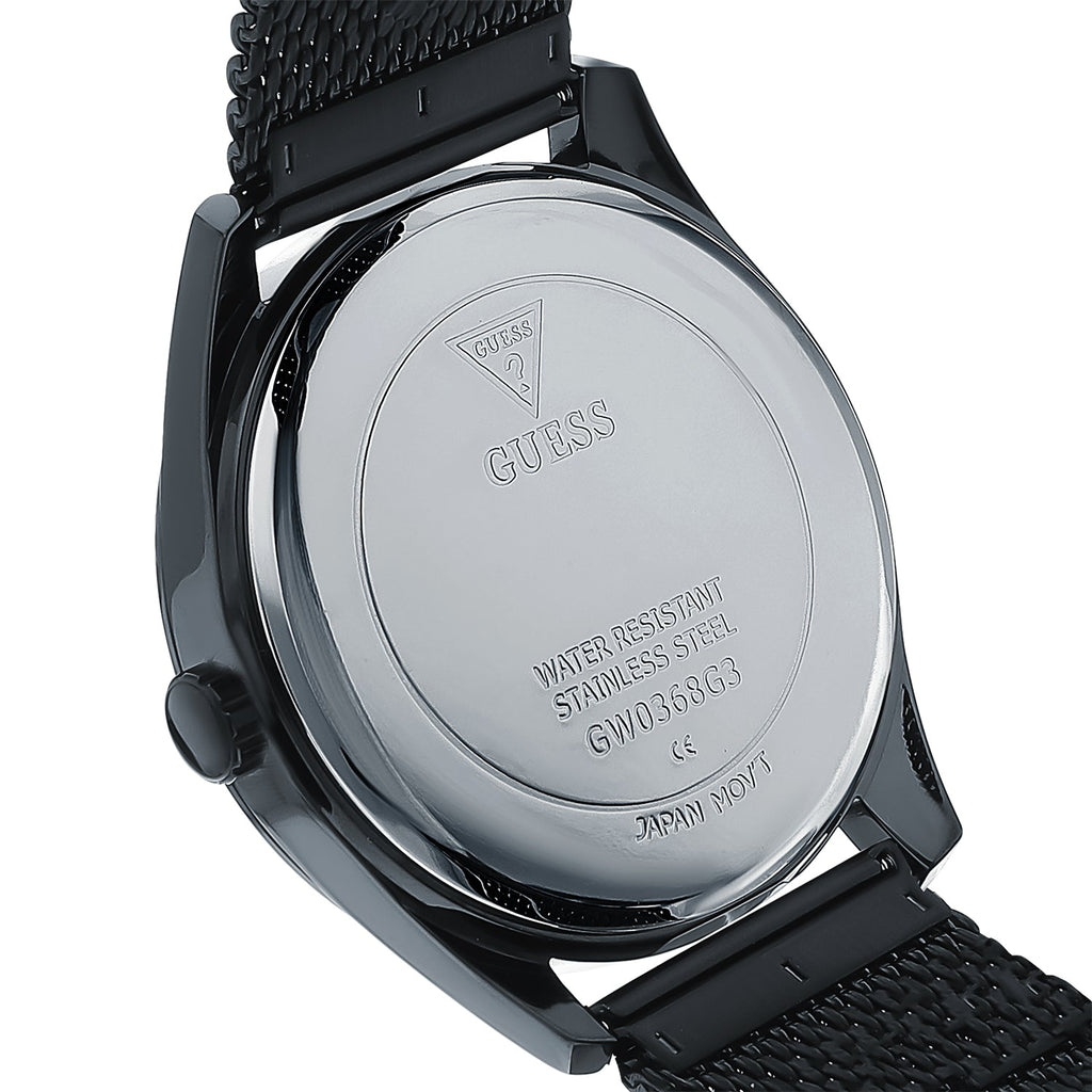 Guess Analog Multifunction Black Dial Black Mesh Bracelet Watch for Men - GW0368G3 Buy Now By Guess